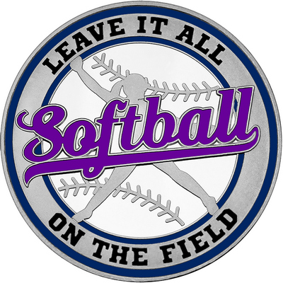 Purple "Softball" with Navy Blue Outer Circular Borders